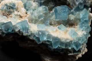 Blue cubes of fluorite.