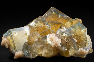 Yellow cubes of fluorite