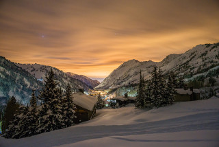 Scenic night view of Alta. Photo courtesy of Ski Utah.