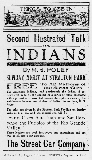 A newspaper clipping titled &quot;Second Illustrated Talk on Indians.&quot;