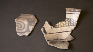 Pottery sherds found at Baker Village display designs common of neighboring peoples, such as Kayenta Anasazi. Photo © NHMU.