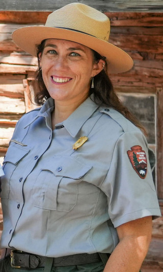 Rebecca in her National Park uniform.