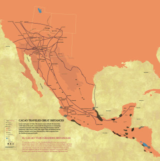A map of the chocolate journey in North and Central America.