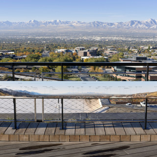 View of the Salt Lake Valley from the Sky Terrace at NHMU