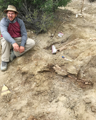 Tylor in the field next to Maddie's discovery.