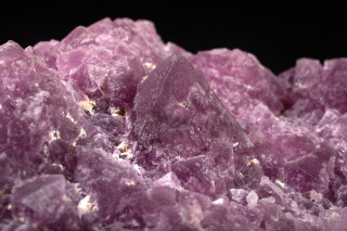 A cluster of pink fluorite octahedrons. 