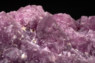 A cluster of pink fluorite octahedrons.