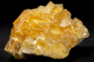 Yellow cubes of fluorite