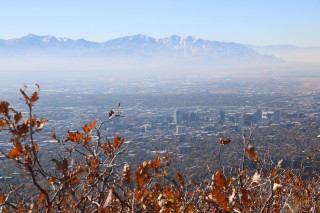 A layer of smog sits over the Salt Lake Valley