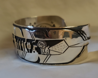 Side view of custom storyteller bracelet