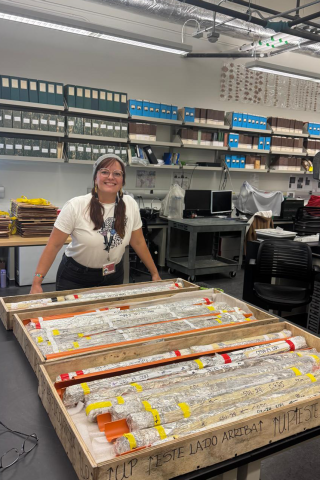 Sediment core samples to be analyzed