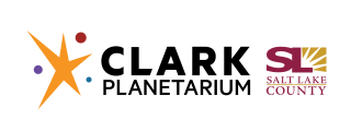 The logo for Clark Planetarium and Salt Lake County