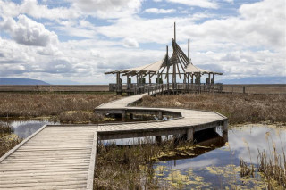 boardwalk at the great salt lake shorelands preserve
