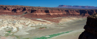 A view of a desert landscape in Utah.
