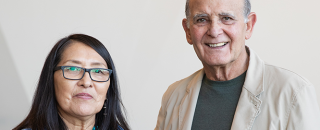 George Sumner and Rosabelle Shepherd at NHMU Holding Storyteller Bracelet