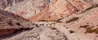 A valley of Triassic sedimentary rocks in Mendoza Province. 