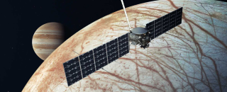 Europa Clipper Over Europa (Artist&#039;s Concept)