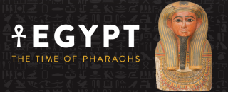 This is an advertising image that uses a egyptian sarcophagus