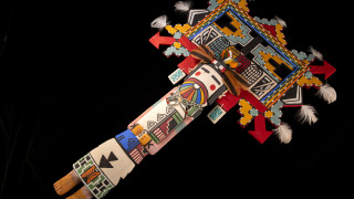 A large butterfly corn maiden kachina