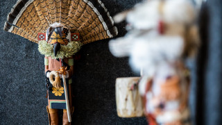 Close up of a Native American figurine.
