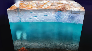 Artist&#039;s concept of Europa&#039;s mysterious interior.