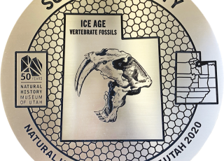 Summit County marker with saber tooth cat.