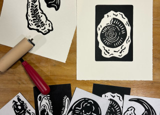 Prints of various Utah fossils.