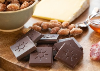 A mix of chocolate, cheese, and nuts. 