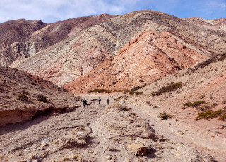A valley of Triassic sedimentary rocks in Mendoza Province. 