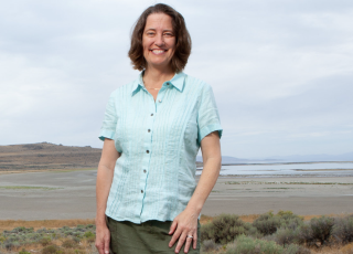Bonnie Baxter by the Great Salt Lake