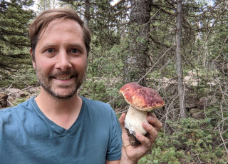Bryn Dentinger with porcini