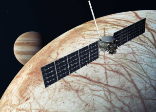 Europa Clipper Over Europa (Artist&#039;s Concept)