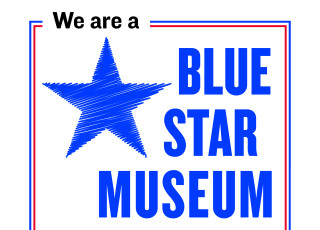 A graphic with a blue star and text