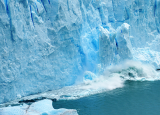 image of a glacier and melting ice